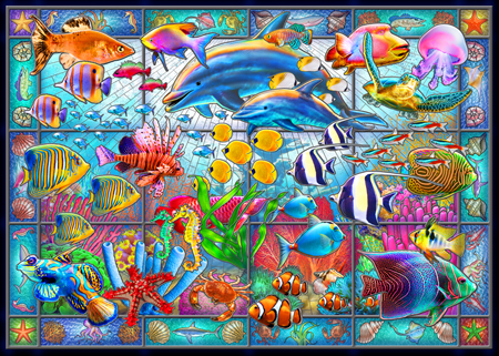 Tropical Fish Stained Glass Window