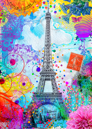 Eiffel Tower Pop Art Collage