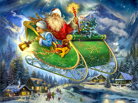 Santa In Sleigh