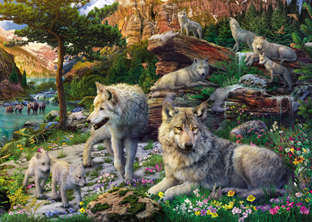 Spring Wolves And Cubs