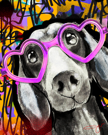 Dachshund Heart Glasses