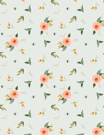 Bee Flowers Pattern