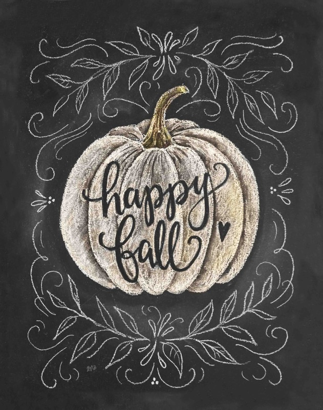 Happy Fall White Pumpkin