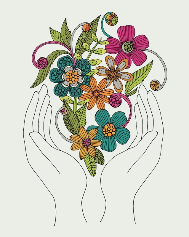 Hands Flowers