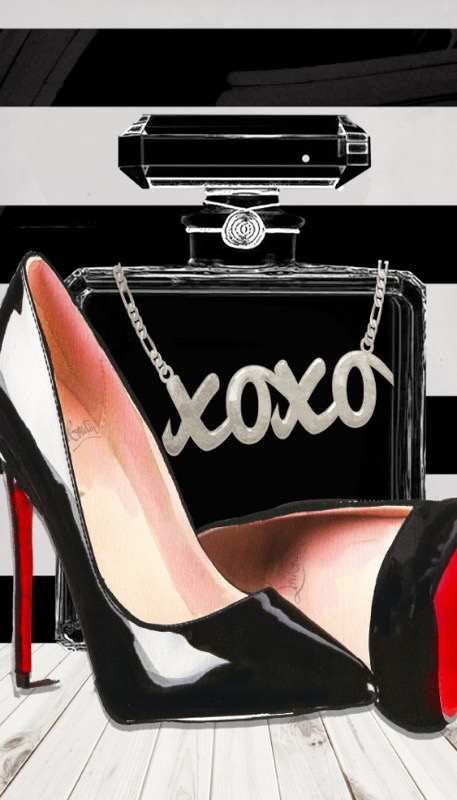 Classic Black Shoes And Perfume XoXo