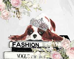 King Charles Spaniel Wearing Tiara JP1059