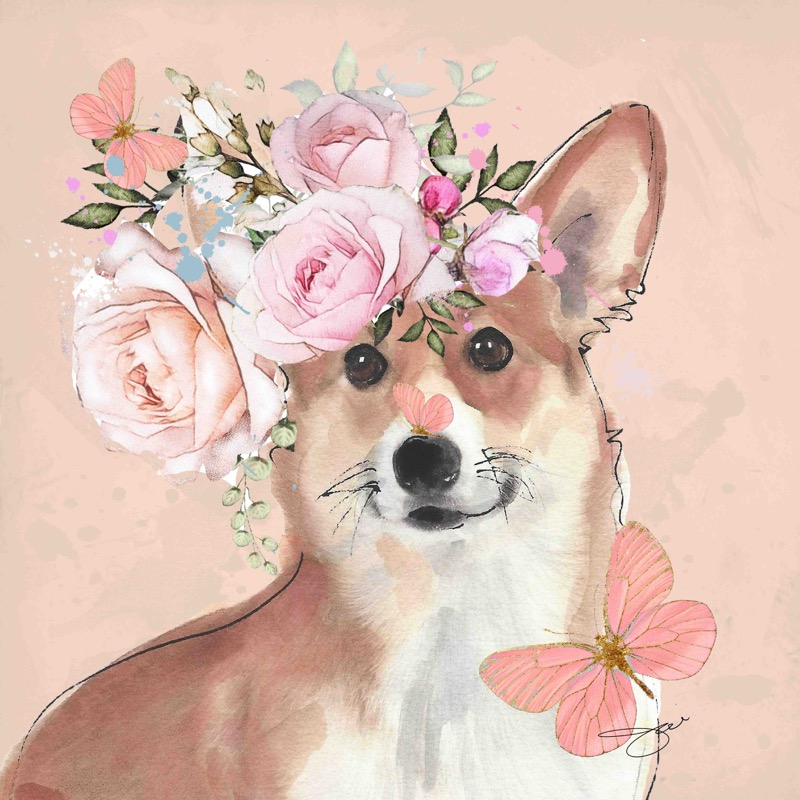 Corgi In Bloom