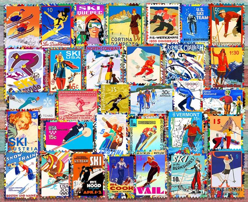 Ski Stamp Posters