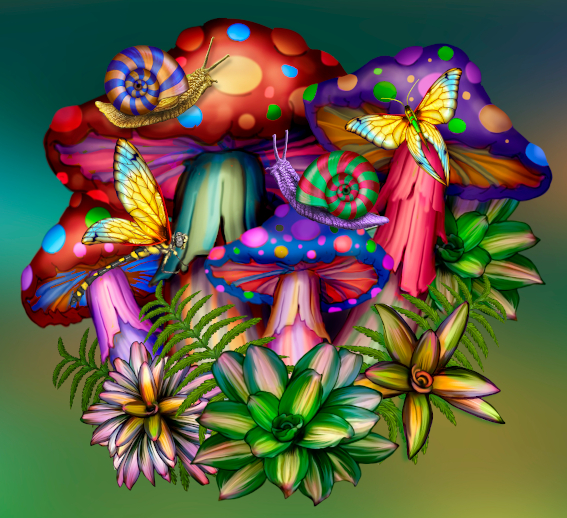 Coloured Mushrooms