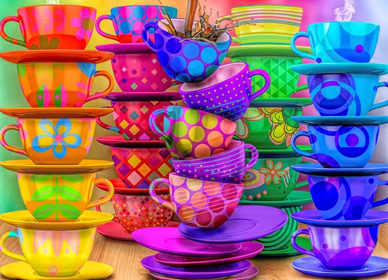 Stacked Rainbow Cups - MGL - Art Licensing : MGL – Art Licensing