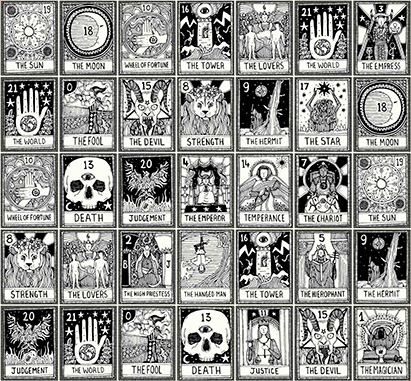 Major Arcana Tarot Black Repeat