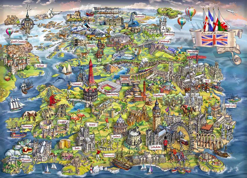 Illustrated Map of the United Kingdom