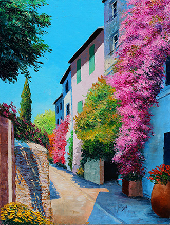 Bougainvillaea alley in Grimaud