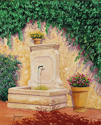 Provençal stone fountain