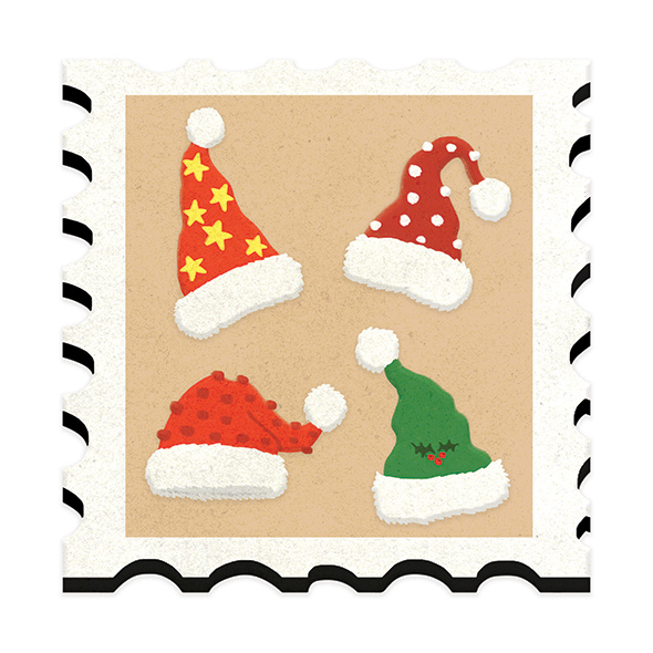 Christmas Hats Stamp
