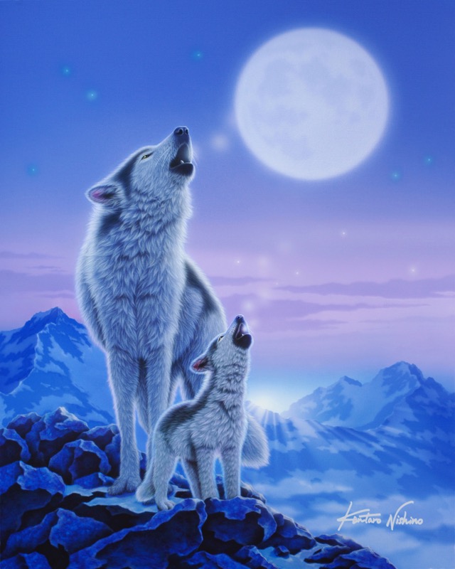 Parent and Child Wolf