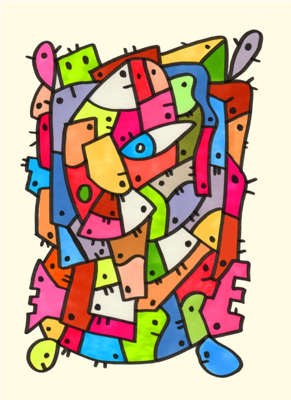 Strange looking cartoon face