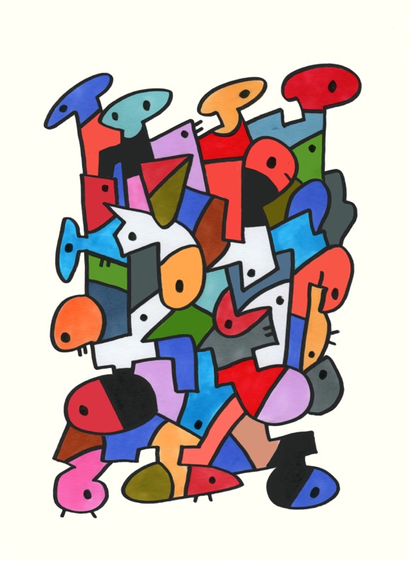 Cartoon figures looking out fot you