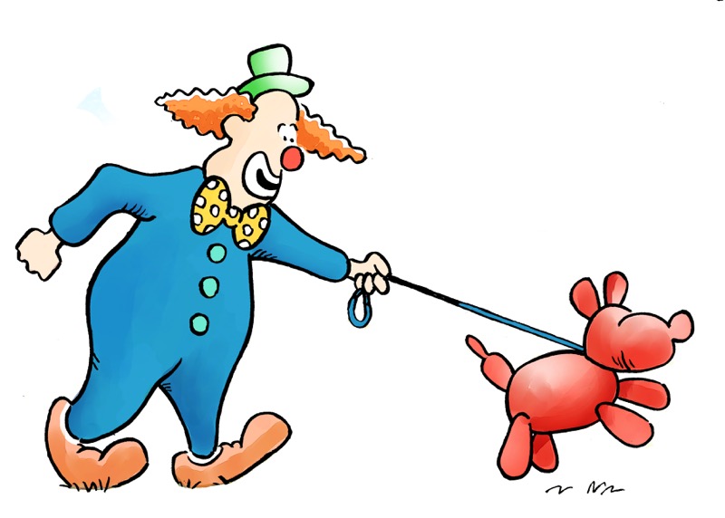 Clown and balloon dog