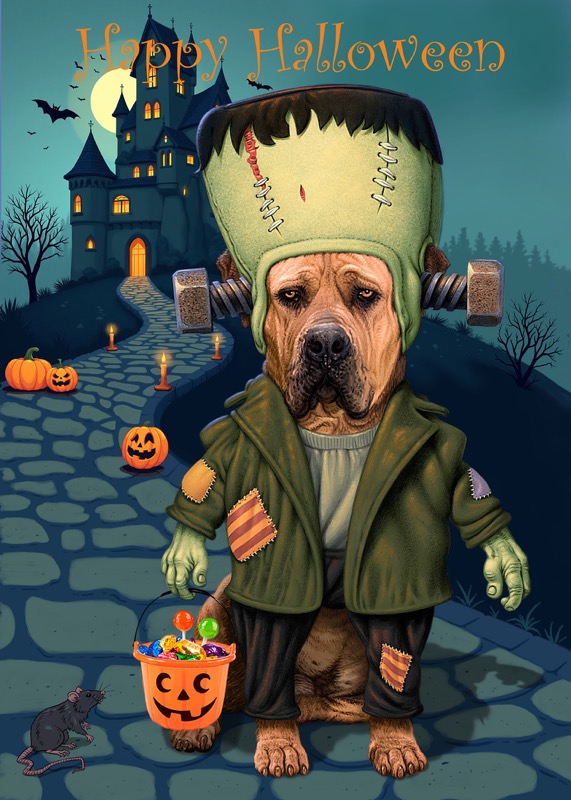 Halloween Pets Frankenstein 5x7ins