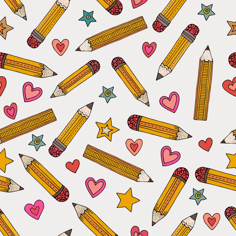 Pencils and hearts