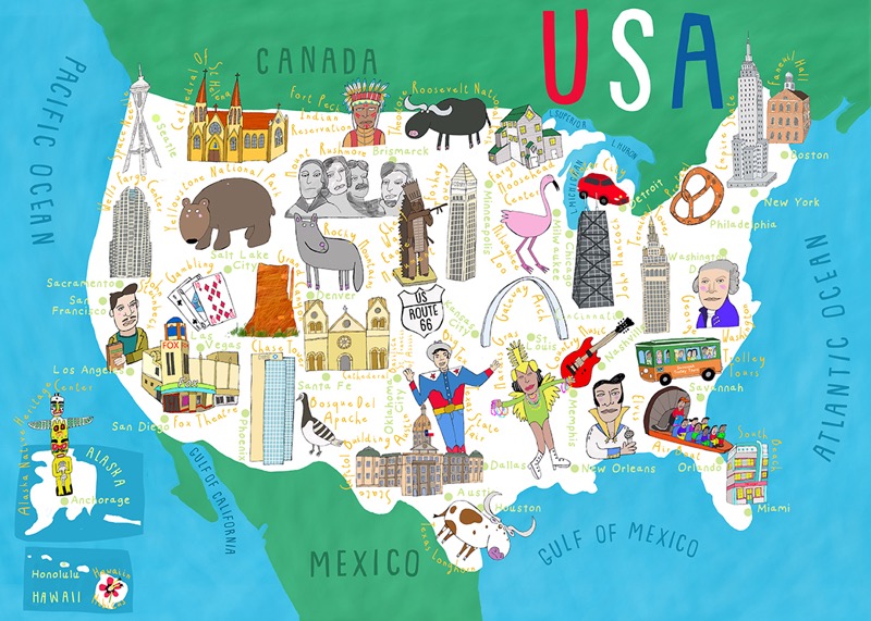Kids Map Of USA