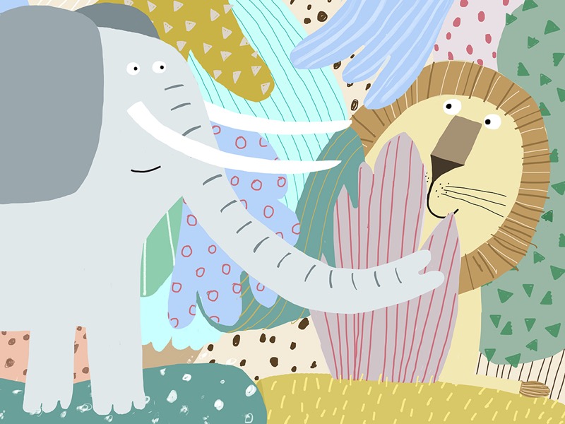 Elephant Lion Jungle